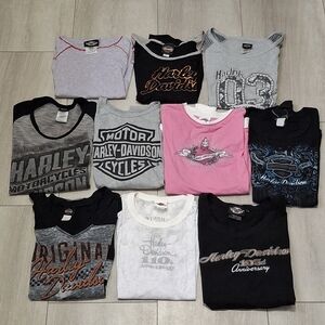 Harley-Davidson Women's Motorcycle Long Sleeve Shirt Lot of 10 Size MEDIUM